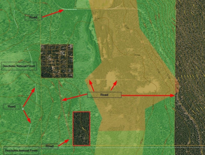 Map of 20 Acres Land of La Pine County, Oregon
